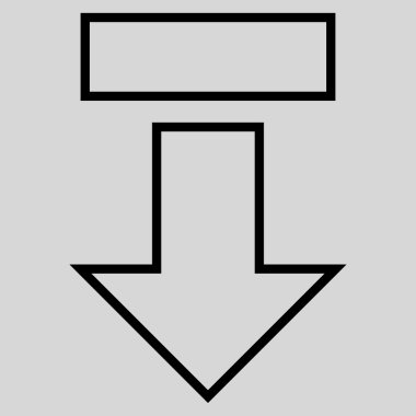 İnce çizgi vektör simgesi aşağı çekme ok