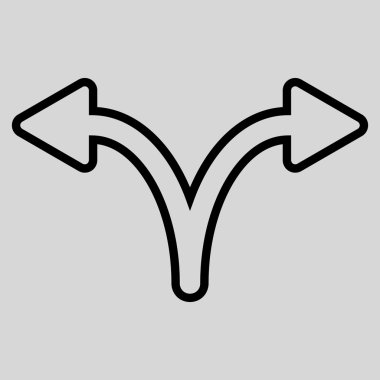 Ok sol şu ince çizgi vektör simgesi bölme