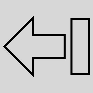 Ok sol anahat vektör simgesi çekin