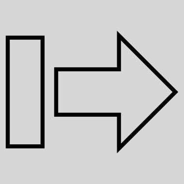 Çekme oku doğru anahat vektör simgesi