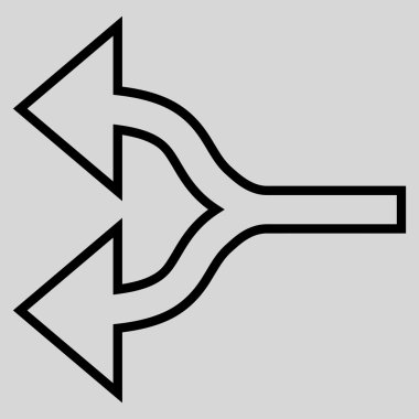 Split oklar sol kontur vektör simgesi