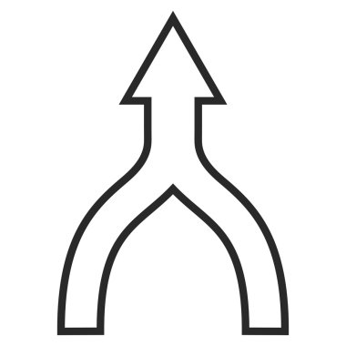 Kontur vektör simge yukarı ok bağlanmak