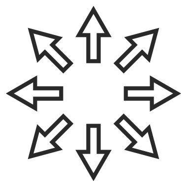 Oklar anahat vektör simgesini genişletin