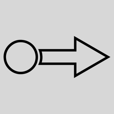 Çekme oku doğru anahat vektör simgesi