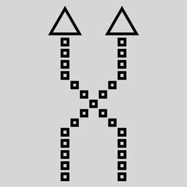 İnce çizgi vektör simge yukarı okları shuffle