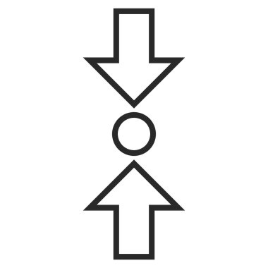 Basınç dikey anahat vektör simgesi