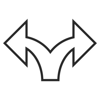 Ok sol şu ince çizgi vektör simgesi bölme