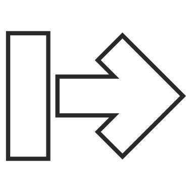 Çekme oku doğru anahat vektör simgesi