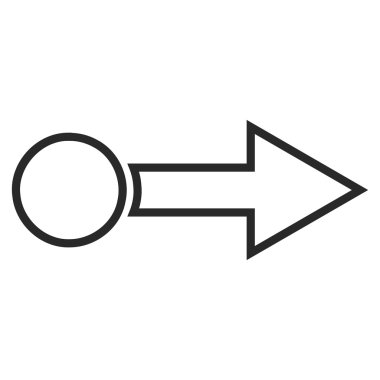 Çekme oku şu kontur vektör simgesi