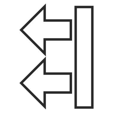 Oklar sol kontur vektör simgesi hareket