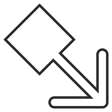 Kontur vektör simgesi aşağı sağa çekin