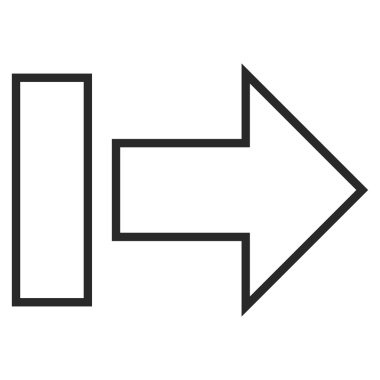 Çekme oku doğru anahat vektör simgesi