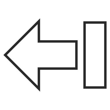 Ok sol anahat vektör simgesi çekin