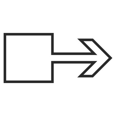 Çekme oku doğru anahat vektör simgesi