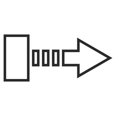 Çekme oku doğru anahat vektör simgesi