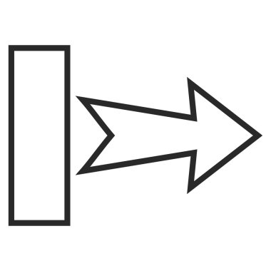 Çekme oku sağ kontur vektör simgesi