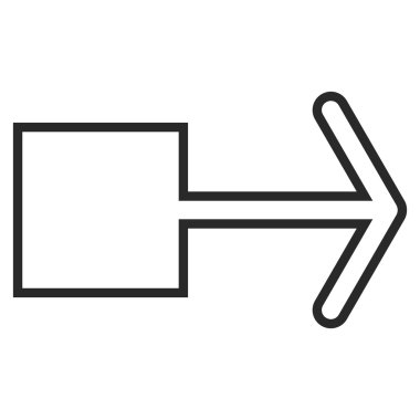 Çekme oku şu ince çizgi vektör simgesi