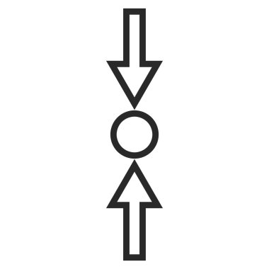 Basınç dikey kontur vektör simgesi