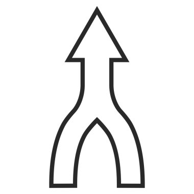 İnce çizgi vektör simge yukarı ok birleştirmek