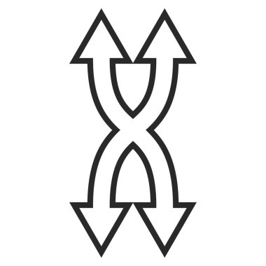 Shuffle okları dikey ince çizgi vektör simgesi