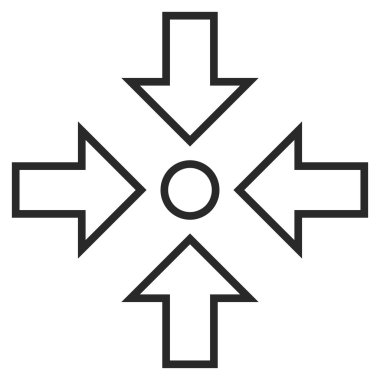 Basınç merkezi ince çizgi vektör simgesi