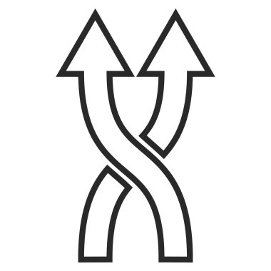 Kontur vektör simge yukarı okları shuffle