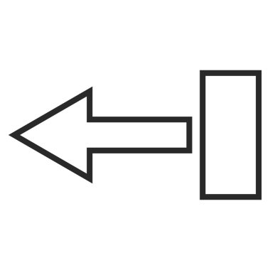 Ok sol kontur vektör simgesi çekin