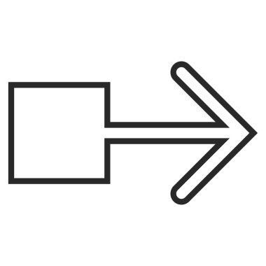 Çekme oku şu ince çizgi vektör simgesi