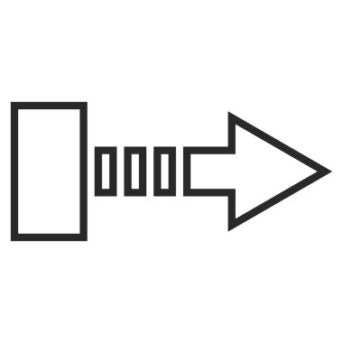 Çekme oku şu kontur vektör simgesi