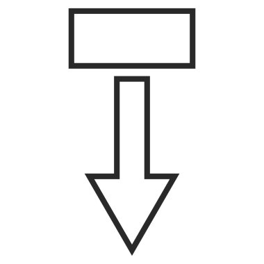 İnce çizgi vektör simgesi aşağı çekme ok