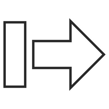 Çekme oku sağ kontur vektör simgesi