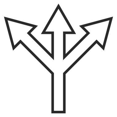 Split ok ince çizgi vektör simgesi