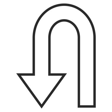 Ok anahat vektör simgesi dönmek