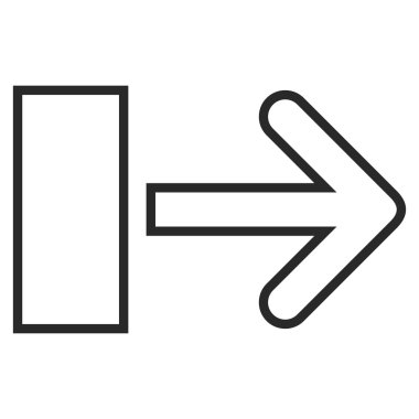 Çekme oku şu ince çizgi vektör simgesi