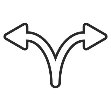 Sol bölme ok sağ kontur vektör simgesi