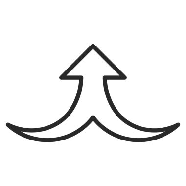 İnce çizgi vektör simge yukarı birlikte ok