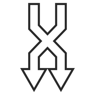 İnce çizgi vektör simgesi aşağı okları shuffle