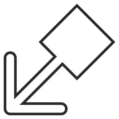 İnce çizgi vektör simgesi aşağı sola çekin