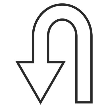 Ok anahat vektör simgesi dönmek