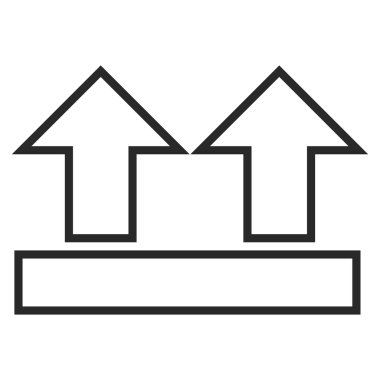 Kontur yukarı okları simge vektör taşımak