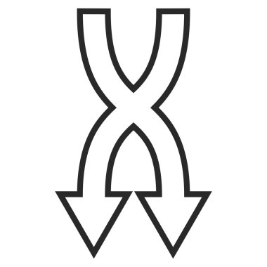 İnce çizgi vektör simgesi aşağı okları shuffle