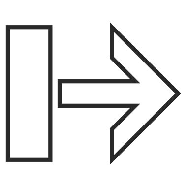 Çekme oku şu kontur vektör simgesi