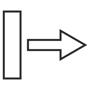 Çekme oku şu kontur vektör simgesi