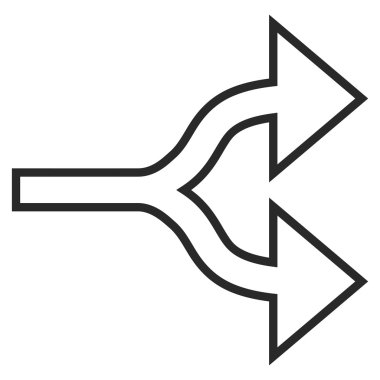 Split okları şu ince çizgi vektör simgesi