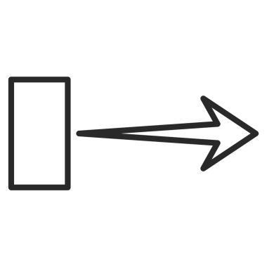 Çekme oku şu ince çizgi vektör simgesi