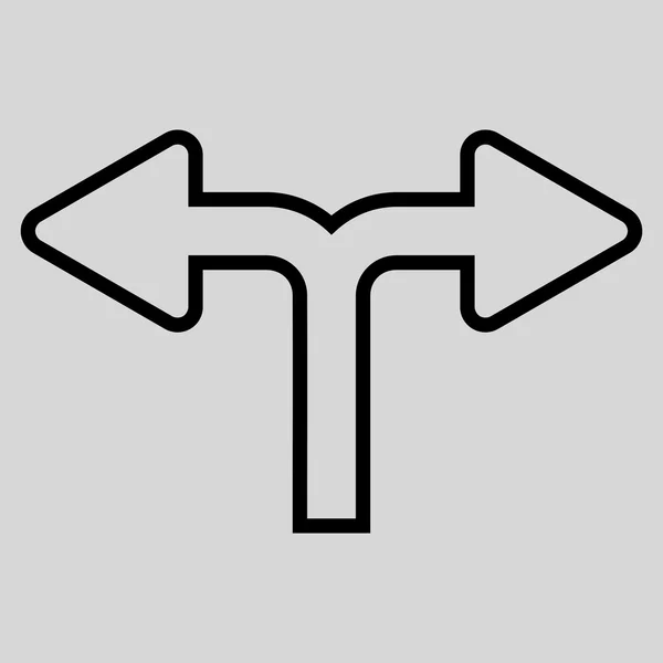 Split ok sol sağ kontur vektör simgesi — Stok Vektör