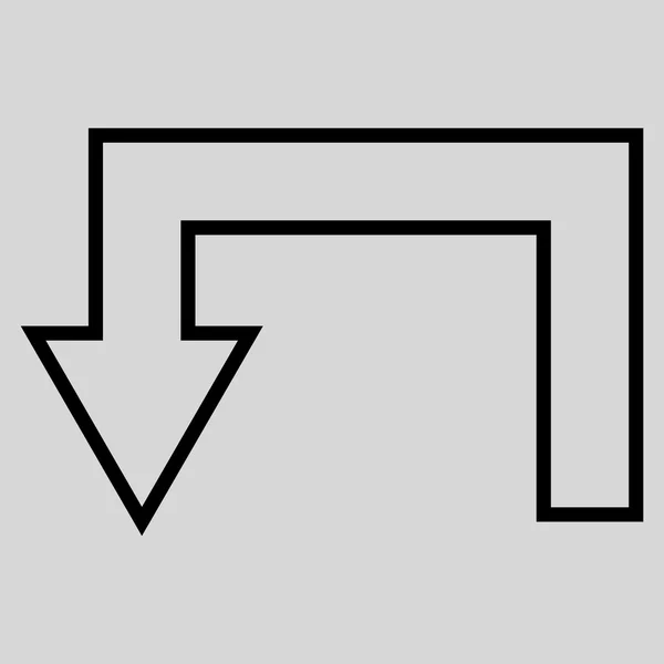 Icône vectorielle de contour de flèche retour — Image vectorielle