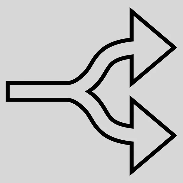 Flèches divisées Icône vectorielle de coup droit — Image vectorielle
