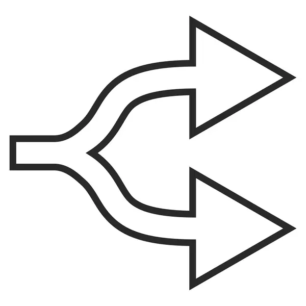 Spojovací šipka vpravo osnovy vektorové ikony — Stockový vektor