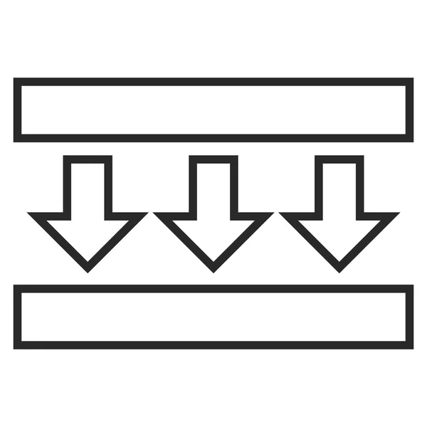 Presión abajo línea delgada Vector icono — Archivo Imágenes Vectoriales